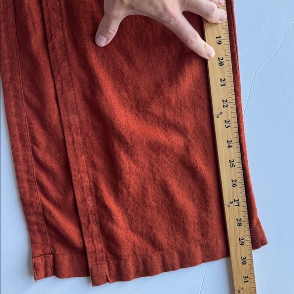 Abercrombie & Fitch Wide Leg Linen-Blend Dark Red Elastic Waist Pants Size XXS - Picture 15 of 16